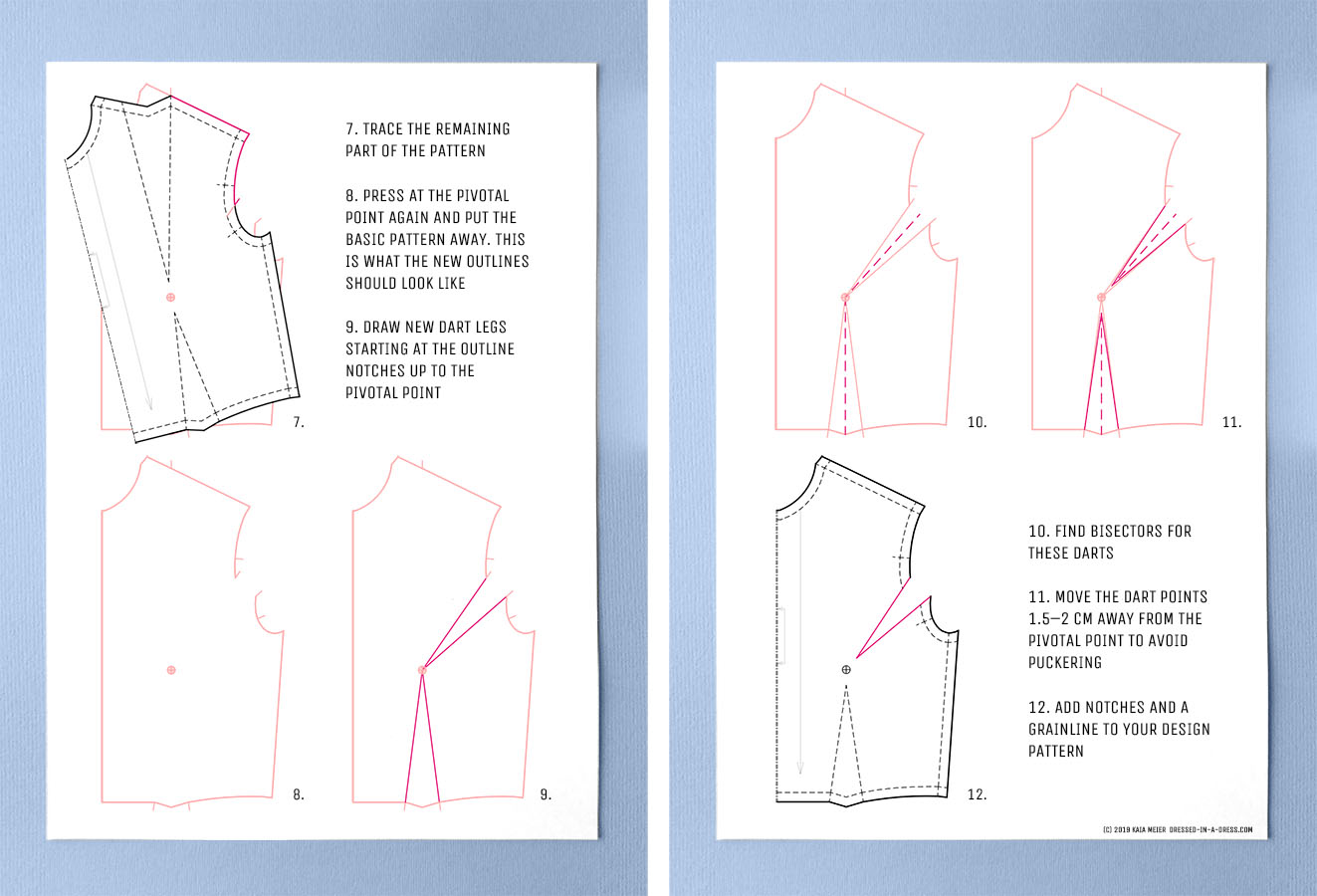 Dart Manipulations: Two-Dart Designs. Pivotal Method | Dressed in a Dress