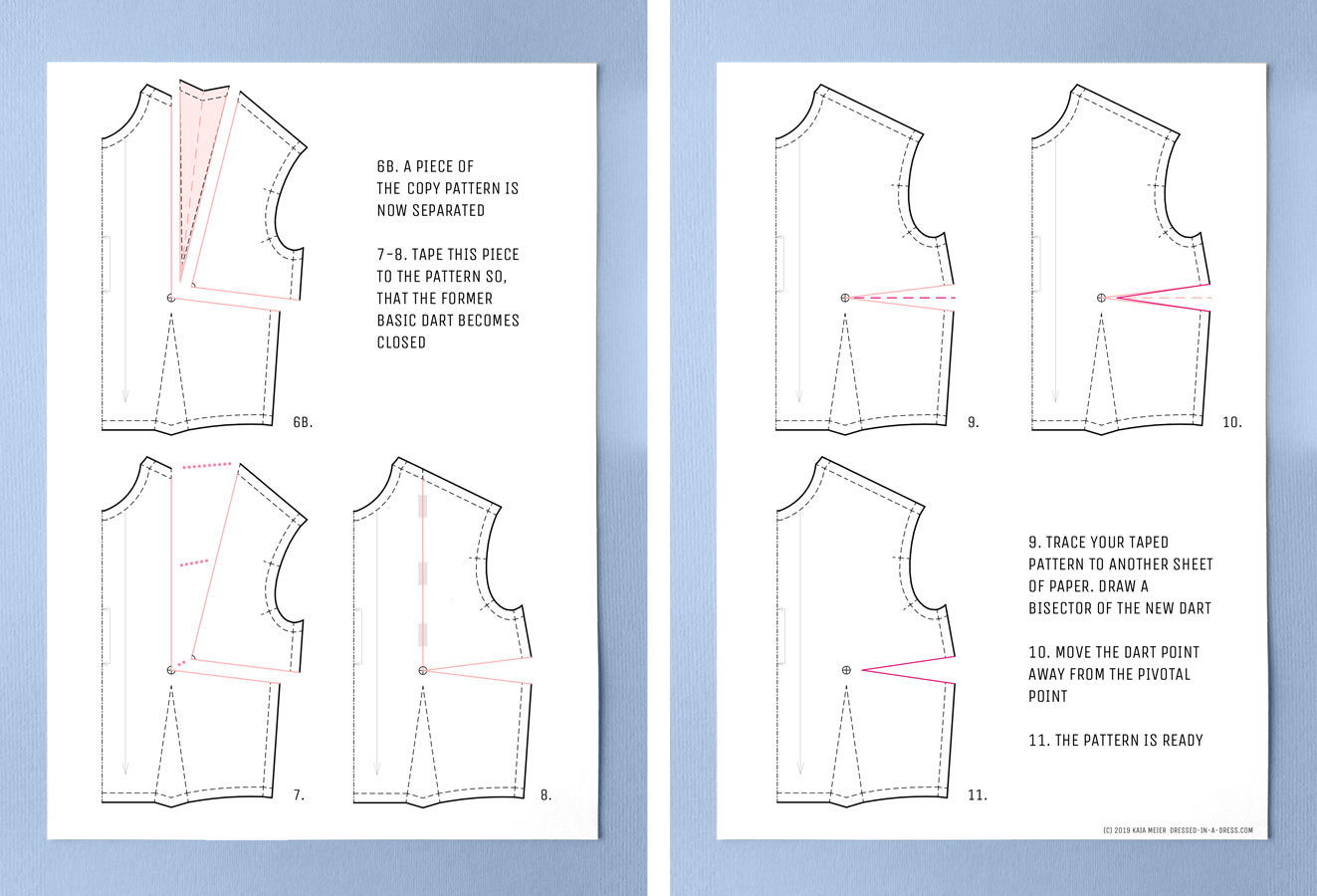 Dart Manipulations: Two-Dart Designs. Slash Method | Dressed in a Dress