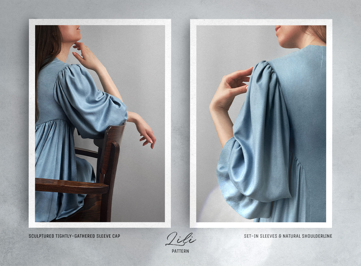 Sleeve detail of the Lili Dress Sewing Pattern. Sleeve detail of the Lili Dress Sewing Pattern.