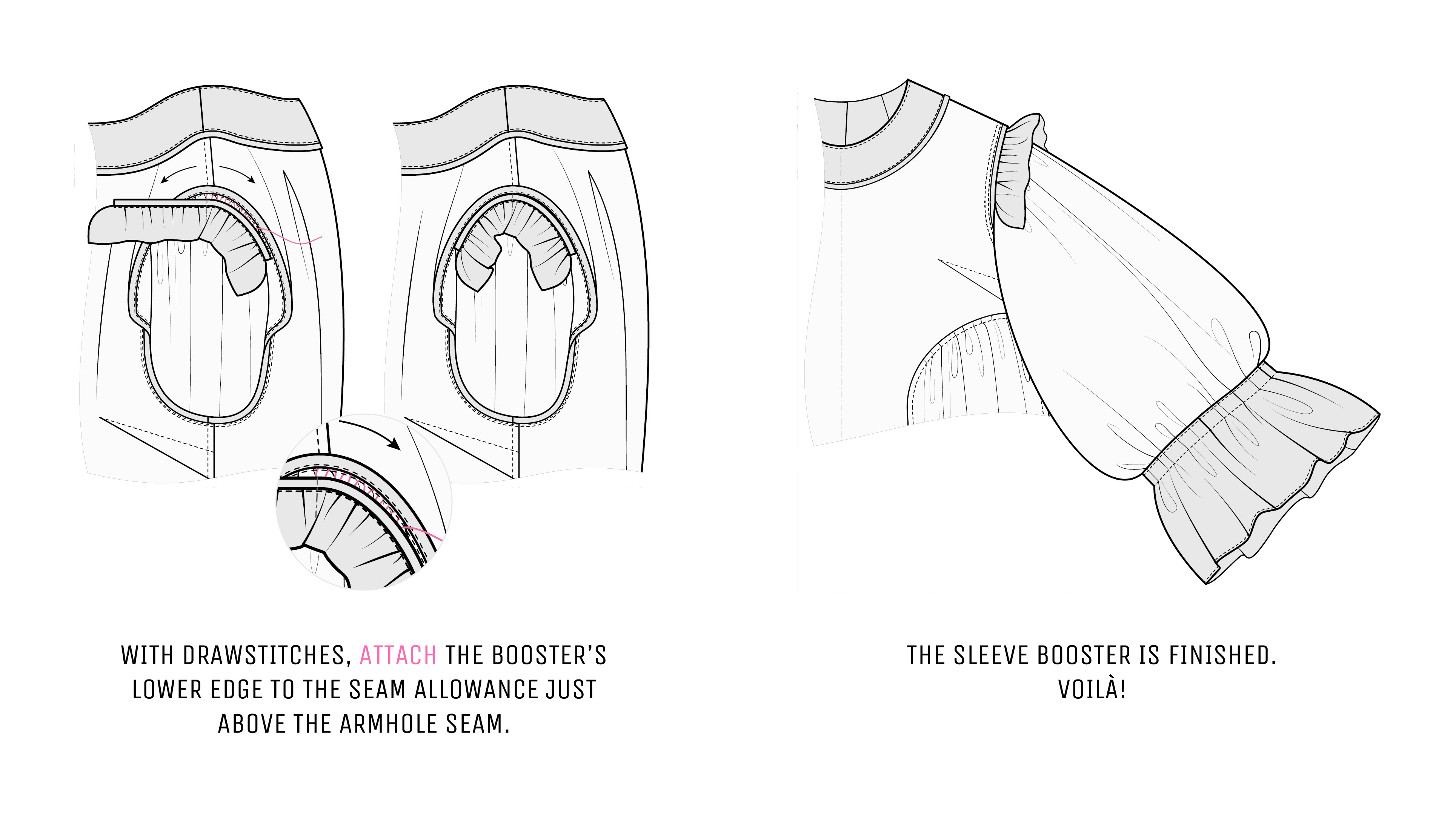 Step 4 — Finishing and positioning the sleeve booster inside the sleeve. Step 4 — Finishing and positioning the sleeve booster inside the sleeve.