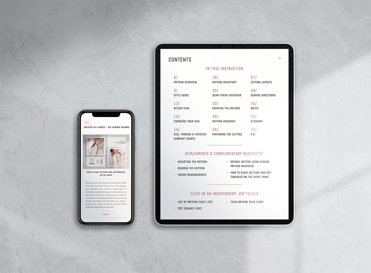 Digital version of the Sienna Blouse Sewing Pattern PDF. Digital version of the Sienna Blouse Sewing Pattern PDF.