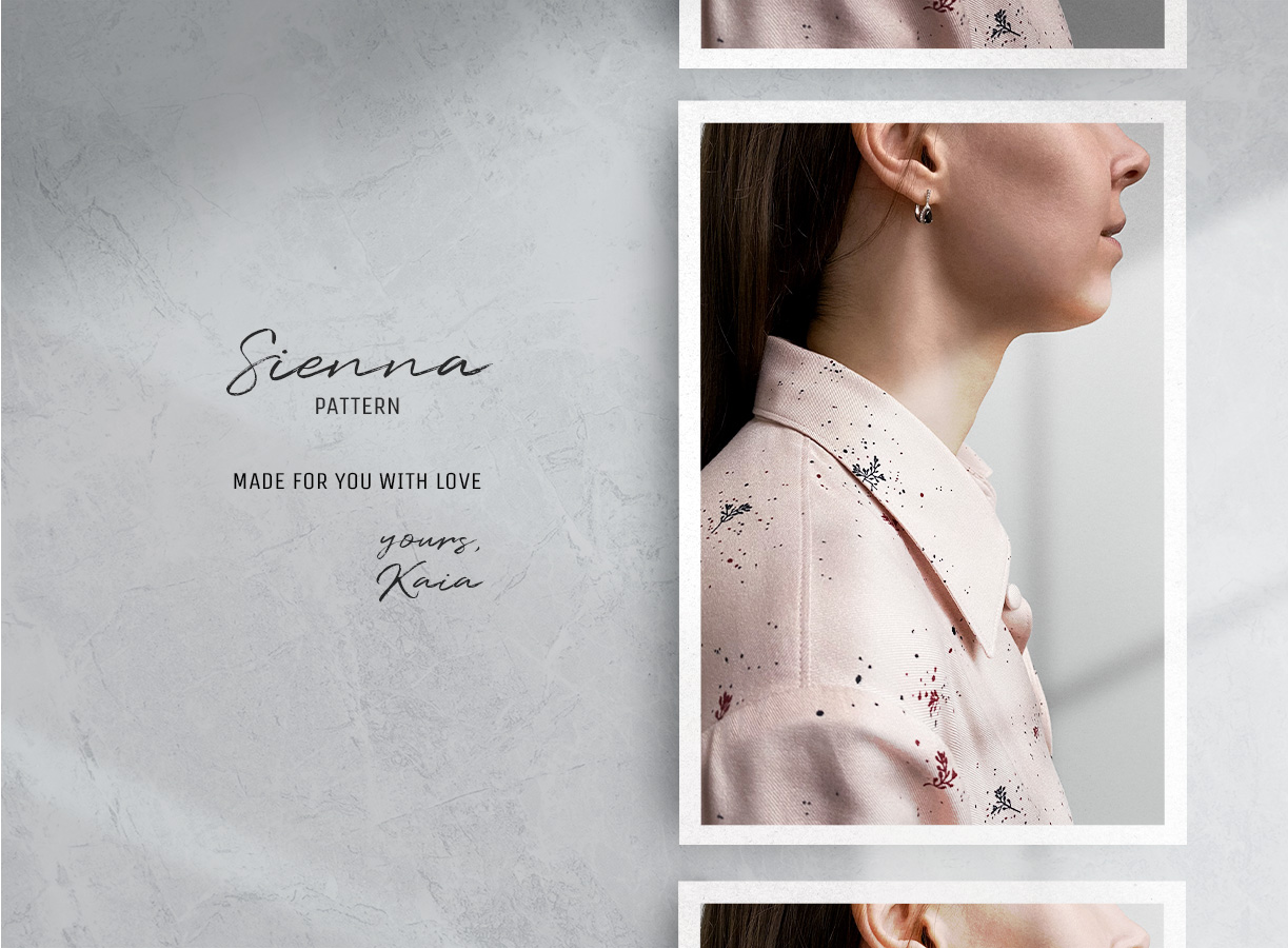 Collar detail of the Sienna Blouse Sewing Pattern. Collar detail of the Sienna Blouse Sewing Pattern.