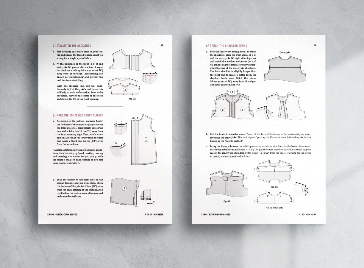 Instruction booklet for the Sienna Blouse Sewing Pattern. Instruction booklet for the Sienna Blouse Sewing Pattern.