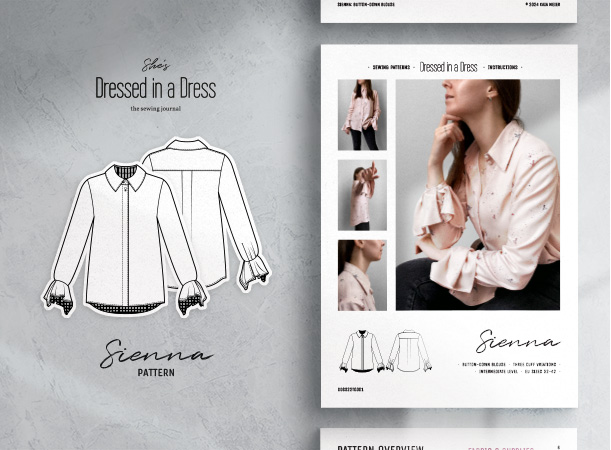 Sienna: Button-Down Blouse. Sewing Pattern
