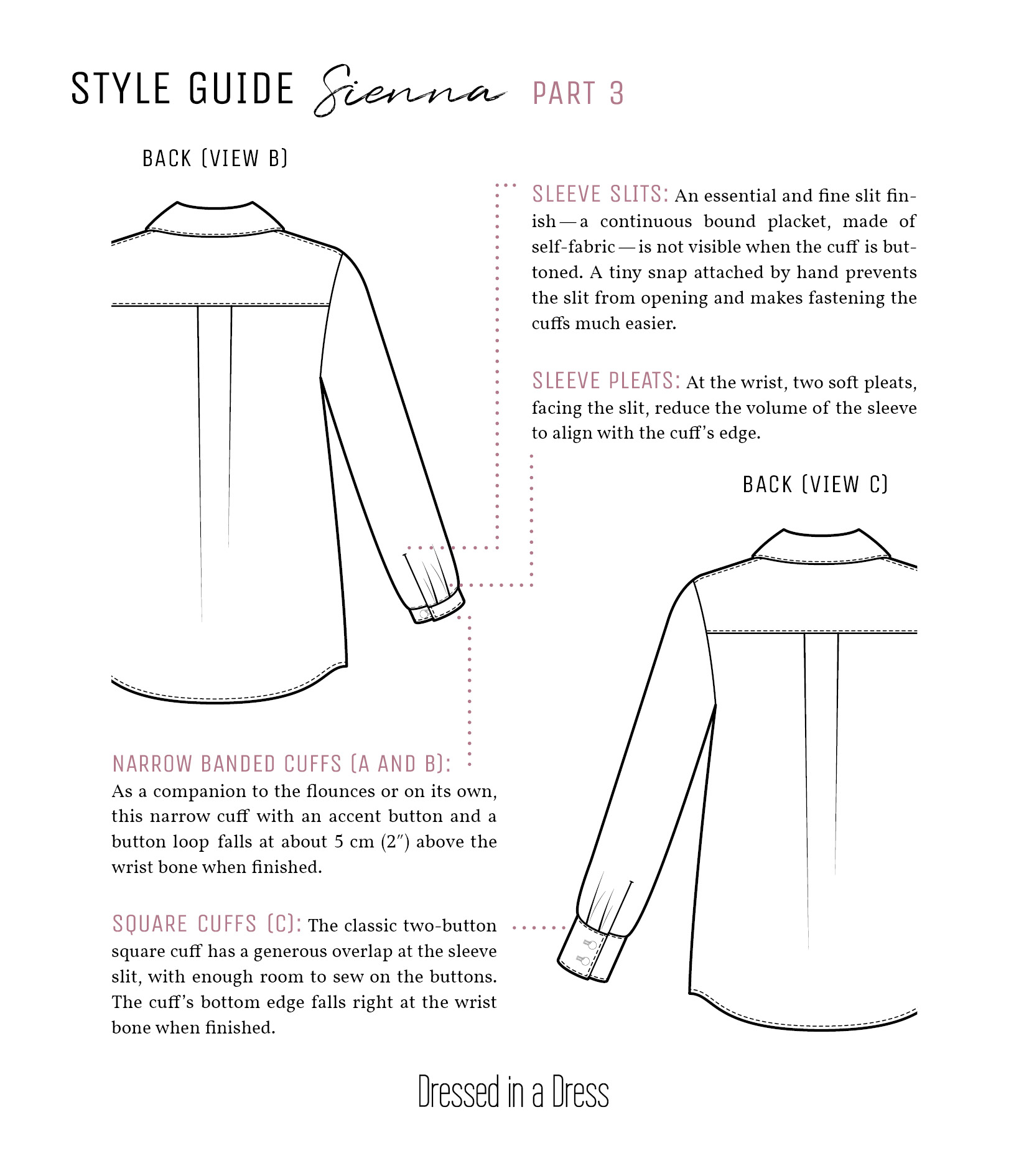 Style guide page 3 for the Sienna Blouse Sewing Pattern. Style guide page 3 for the Sienna Blouse Sewing Pattern.